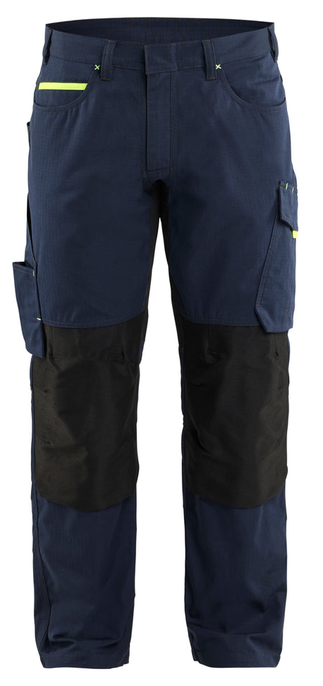 Service Werkbroek Stretch 1495 - Donker marineblauw/High Vis Geel