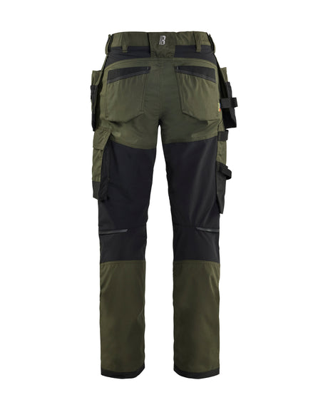 Werkbroek Dames 7132 - Donker herfstgroen/Zwart