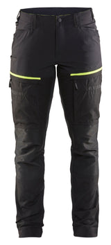 Service Werkbroek Stretch Dames 7166 - Zwart/High Vis Geel