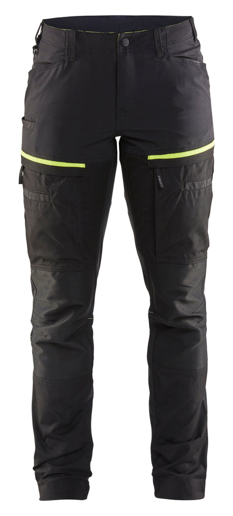 Service Werkbroek Stretch Dames 7166 - Zwart/High Vis Geel