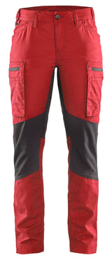 Service werkbroek Stretch Dames 7159 - rood/zwart