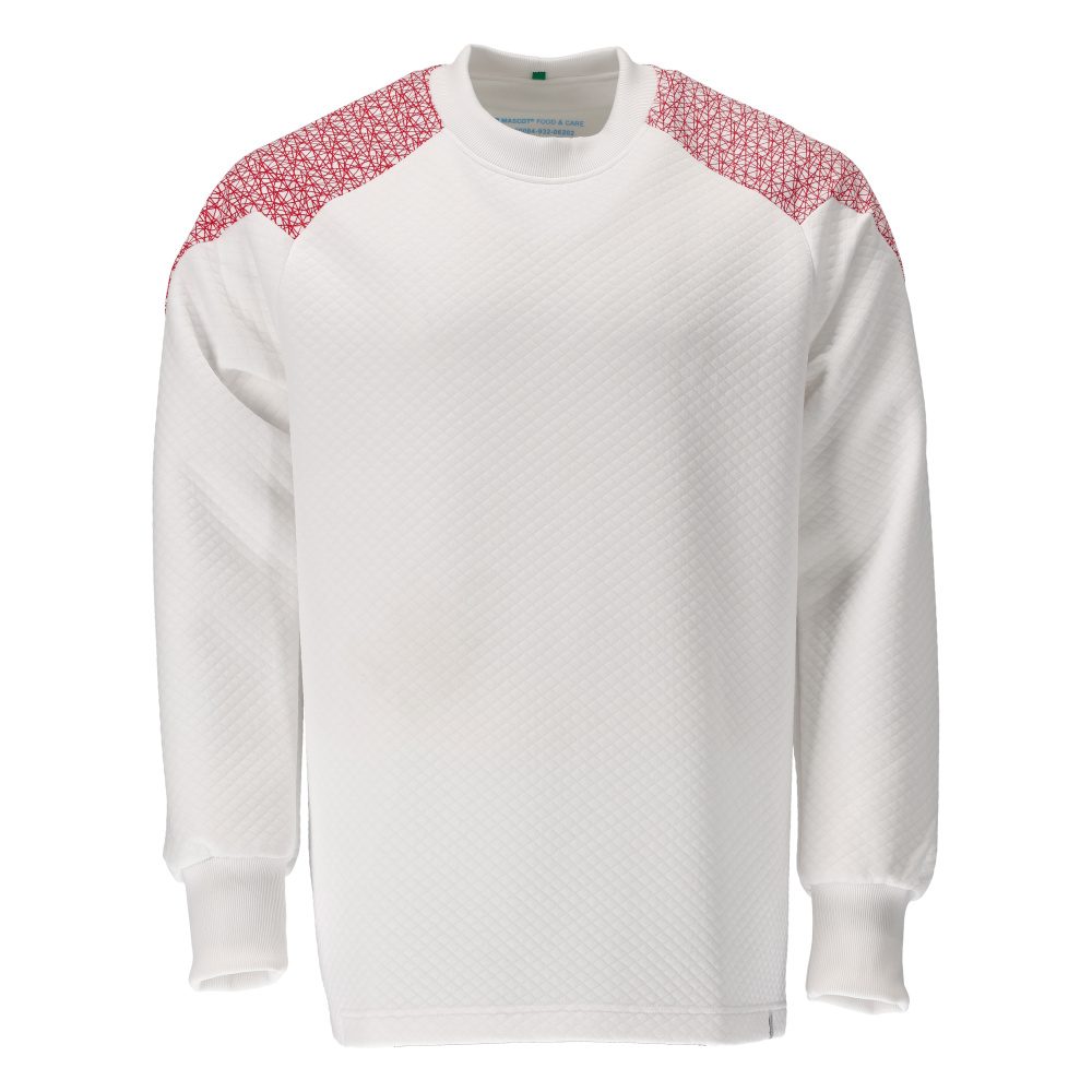 Sweatshirt 20084 - 06202 - wit/signaalrood