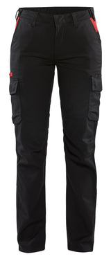 Industrie Werkbroek Stretch Dames 7144 - Zwart/Rood