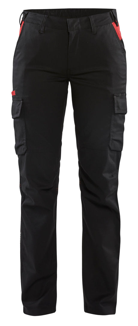 Industrie Werkbroek Stretch Dames 7144 - Zwart/Rood