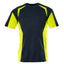 T-shirt 22082 - 01017 - donkermarine/hi-vis geel