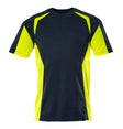 T-shirt 22082 - 01017 - donkermarine/hi-vis geel