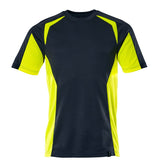 T-shirt 22082 - 01017 - donkermarine/hi-vis geel