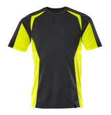 T-shirt 22082 - 0917 - zwart/hi-vis geel