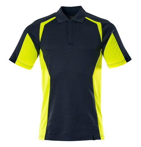 Poloshirt 22083 - 01017 - donkermarine/hi-vis geel