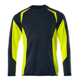 Sweatshirt 22084 - 01017 - donkermarine/hi-vis geel