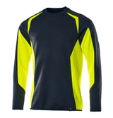 Sweatshirt 22084 - 01017 - donkermarine/hi-vis geel