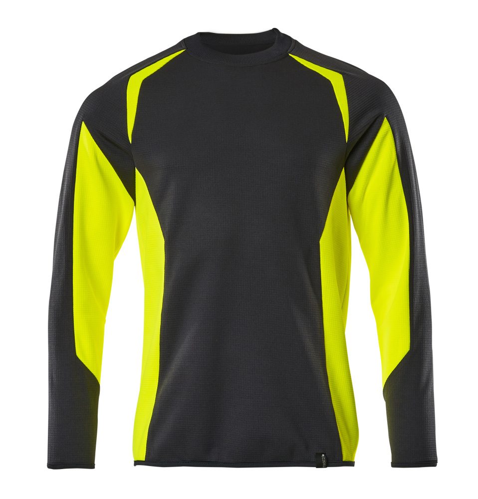 Sweatshirt 22084 - 0917 - zwart/hi-vis geel