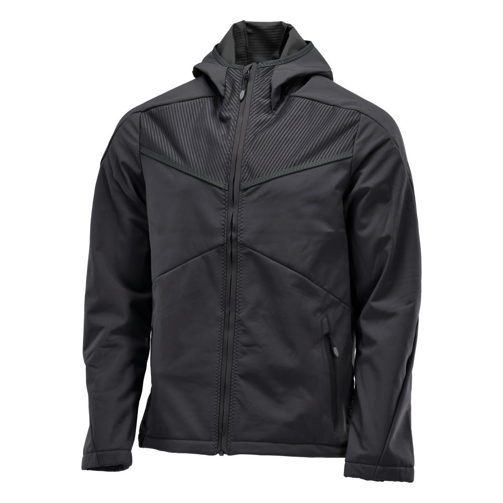 Softshell jas met capuchon Customized 22102 - 09 - zwart