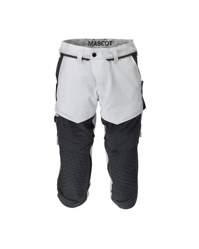 Driekwart broek met kniezakken 22249 - 0689 - wit/steengrijs