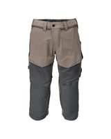 Driekwart broek met kniezakken 22249 - 5689 - donkerzand/steengrijs
