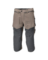 Driekwart broek met kniezakken 22249 - 5689 - donkerzand/steengrijs