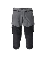 Driekwart broek met kniezakken 22249 - 8909 - steengrijs/zwart