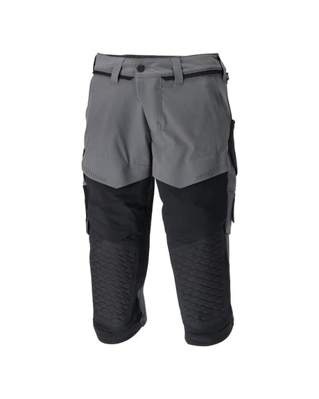 Driekwart broek met kniezakken 22249 - 8909 - steengrijs/zwart