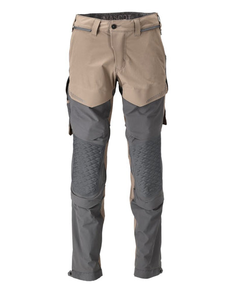 Broek met kniezakken 22279 - 5689 - donkerzand/steengrijs