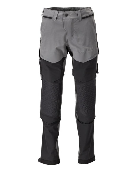 Broek met kniezakken 22279 - 8909 - steengrijs/zwart