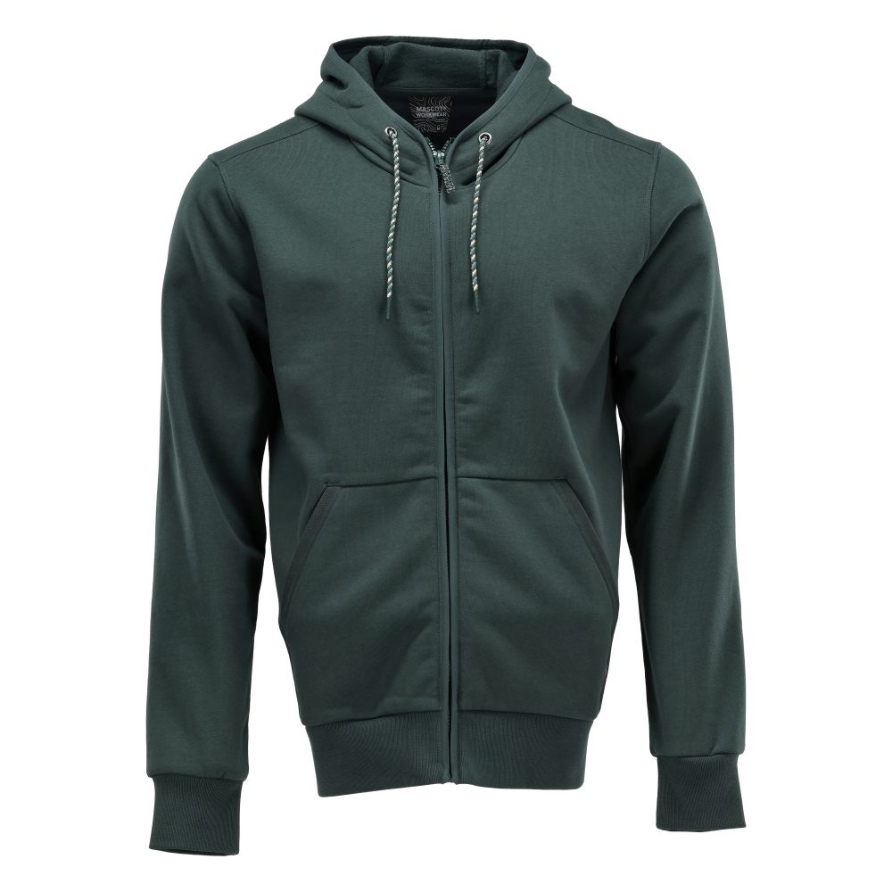 Capuchontrui met rits 22486 - 34 - bosgroen