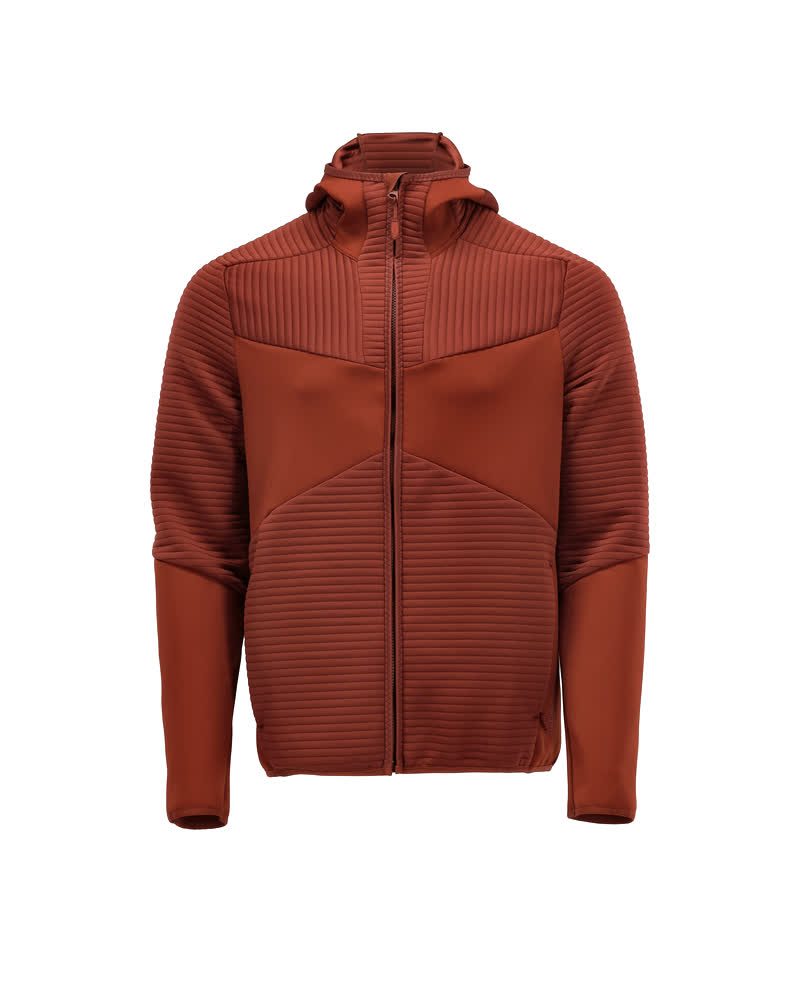 Fleece capuchontrui met rits 22603 - 24 - herfstrood