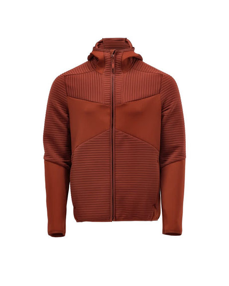 Fleece capuchontrui met rits 22603 - 24 - herfstrood