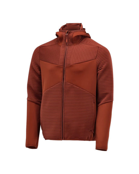 Fleece capuchontrui met rits 22603 - 24 - herfstrood