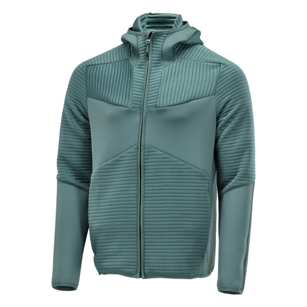 Fleece capuchontrui met rits 22603 - 35 - lichtbosgroen
