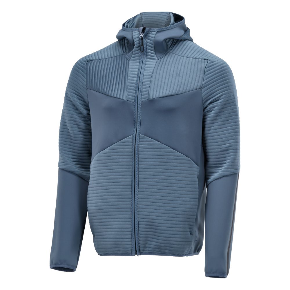Fleece capuchontrui met rits 22603 - 85 - steenblauw