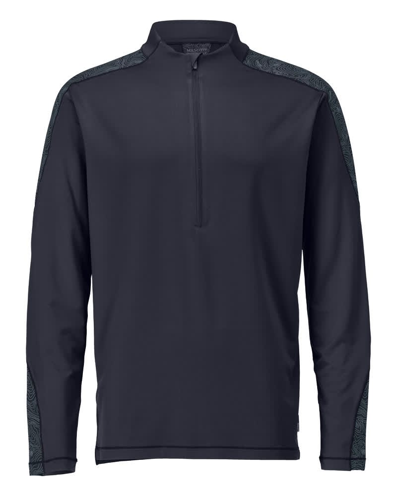 T-shirt met korte rits 22681 - 010 - donkermarine