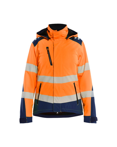 Softshell Winterjas High-Visibility 4401 Dames - High Vis Oranje/Marineblauw