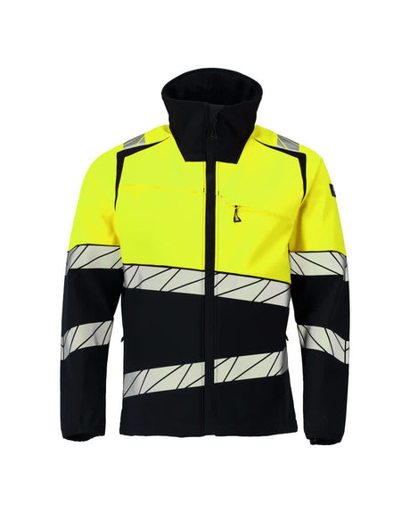 Softshell jas 25002 - 0917 - zwart/hi-vis geel