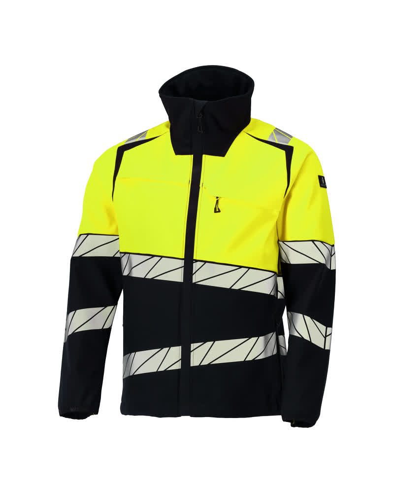 Softshell jas 25002 - 0917 - zwart/hi-vis geel
