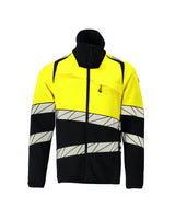 Fleecetrui met rits 25003 - 01017 - donkermarine/hi-vis geel