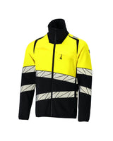 Fleecetrui met rits 25003 - 01017 - donkermarine/hi-vis geel