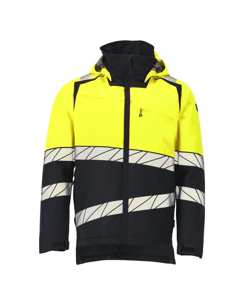Winterjas 25035 - 01017 - donkermarine/hi-vis geel