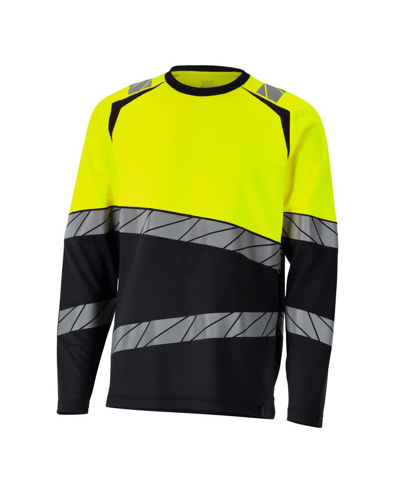 T-shirt lange mouwen Accelerate Safe 25081 - 0917 - zwart/hi-vis geel