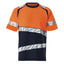T-shirt 25082 donkermarine/hi-vis oranje