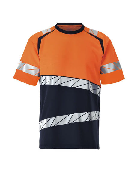 T-shirt 25082 donkermarine/hi-vis oranje