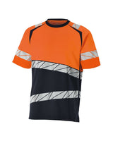 T-shirt 25082 donkermarine/hi-vis oranje achterkant