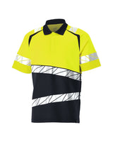 Poloshirt 25083 - 01017 - donkermarine/hi-vis geel