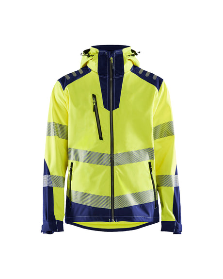 Softshell Jack High-Visibility 4491 - High Vis Geel/Marineblauw