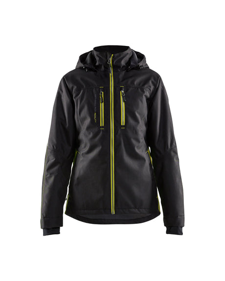 Lichtgewicht winterjas Dames 4972 - Zwart/High Vis Geel