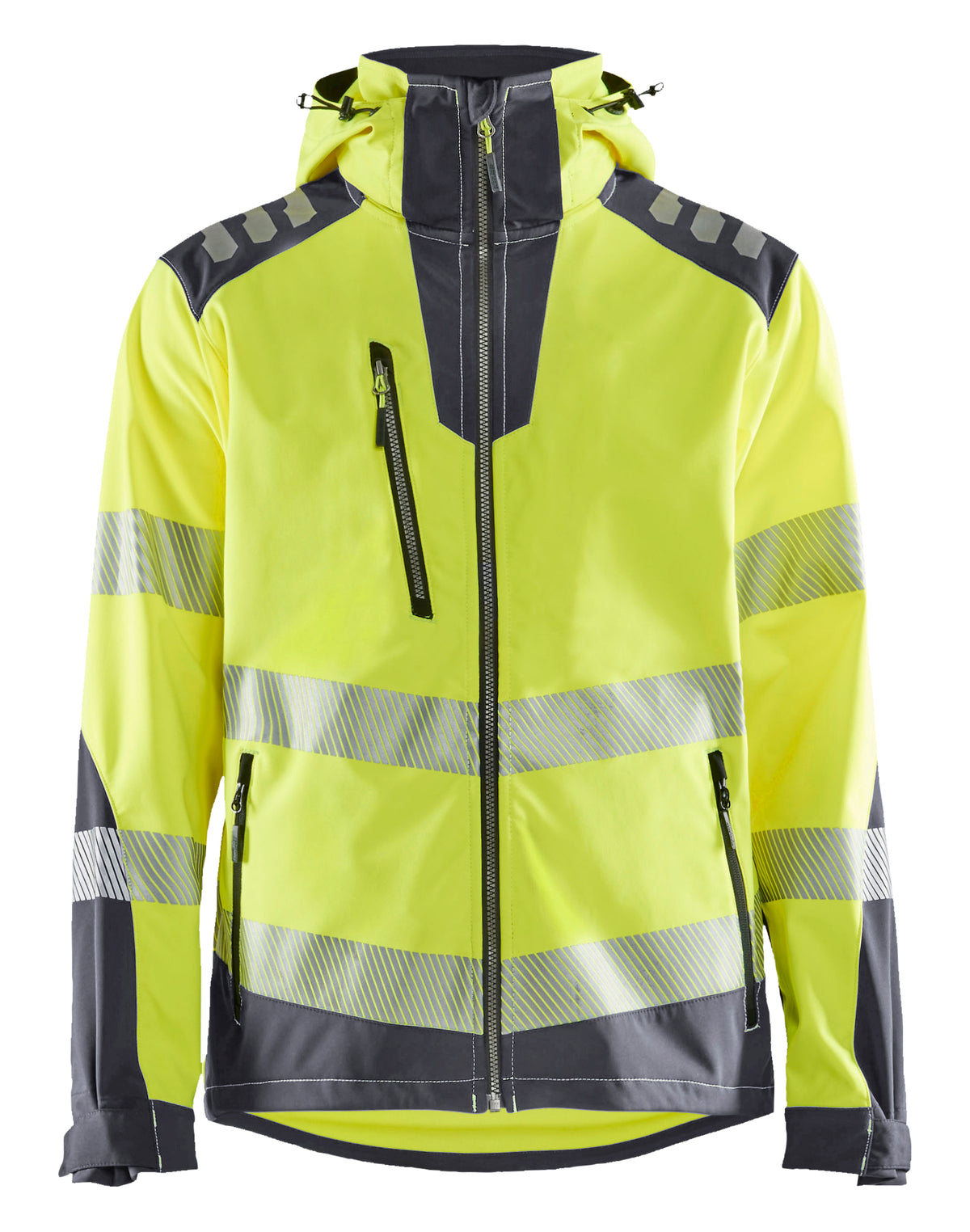 Softshell Jack High-Visibility 4491 - HIgh Vis Geel/Medium grijs