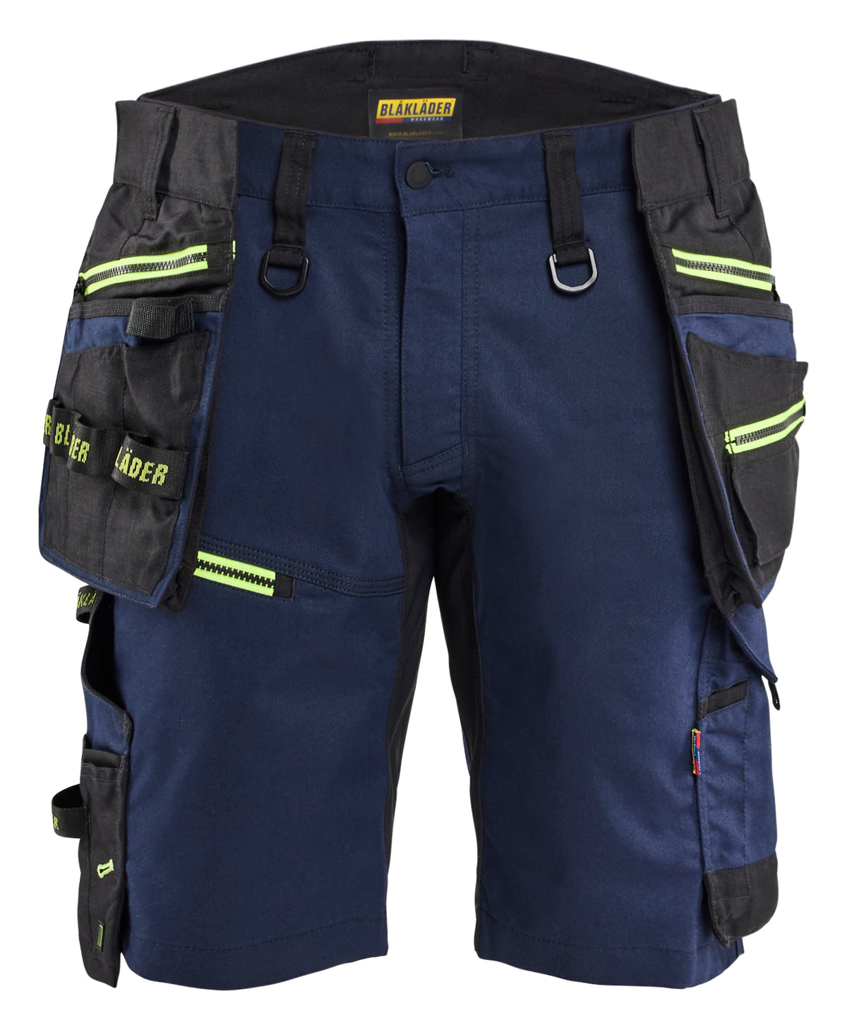 Werkshort STRIKER 1972 - Donker marineblauw/High Vis Geel