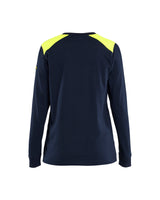 T-Shirt Lange Mouwen Vlamvertragend Dames 3467 - Marine/High Vis Geel