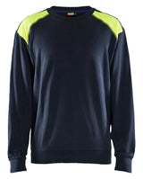 Sweatshirt 3580 - Donker marineblauw/High Vis Geel