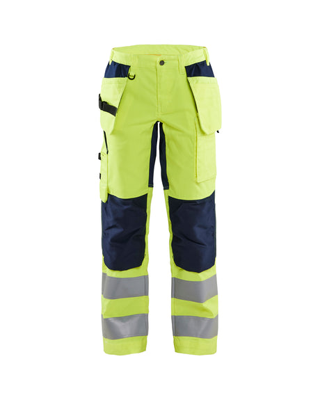 Werkbroek High-Visibility Dames 7163 - High Vis Geel/Marineblauw