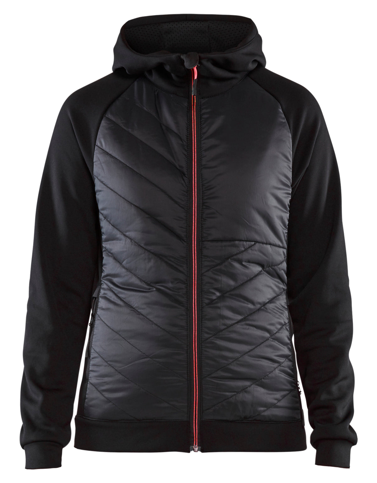 Hooded Hybride Sweatshirt Dames 3464 - Zwart/Rood